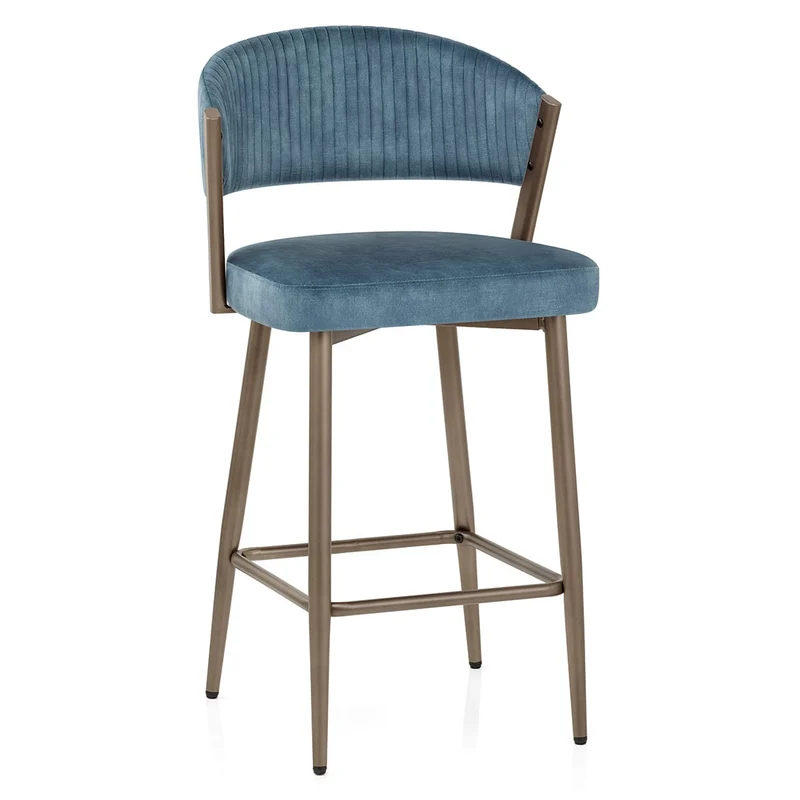 Tabouret velours - Lusso Bleu