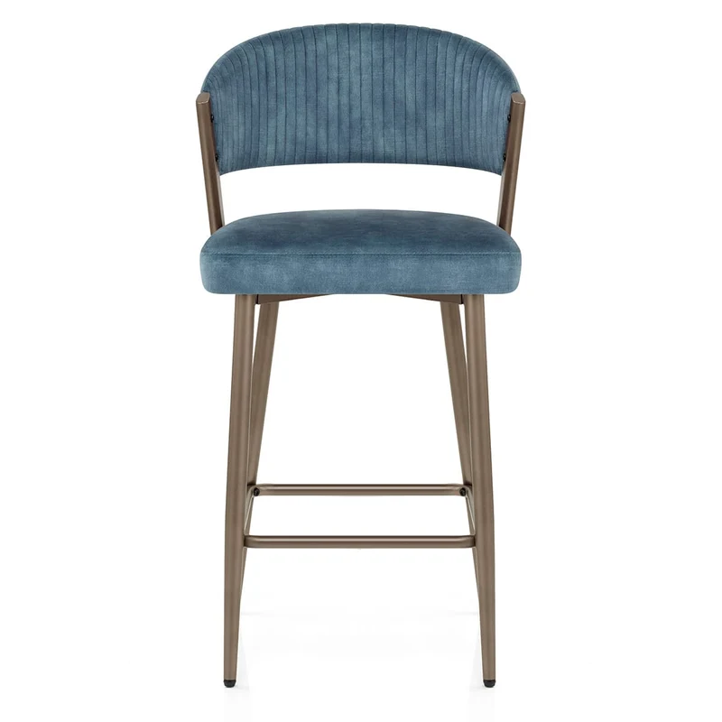 Tabouret velours - Lusso Bleu