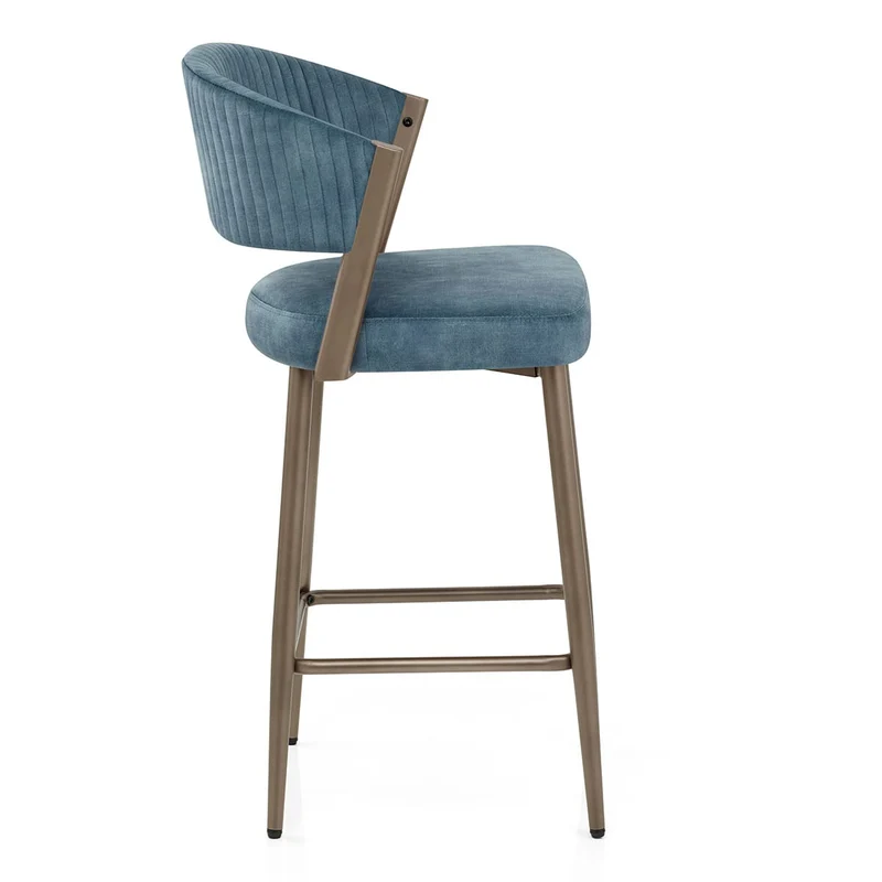 Tabouret velours - Lusso Bleu