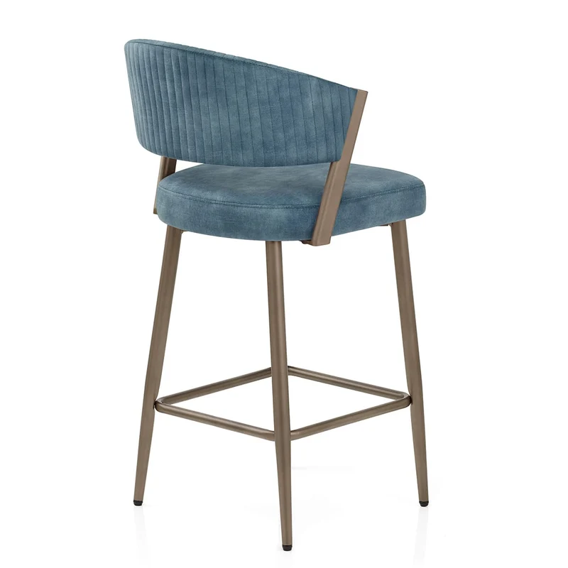 Tabouret velours - Lusso Bleu