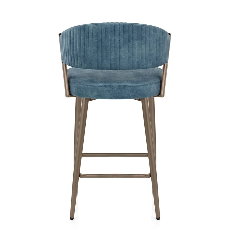 Tabouret velours - Lusso Bleu