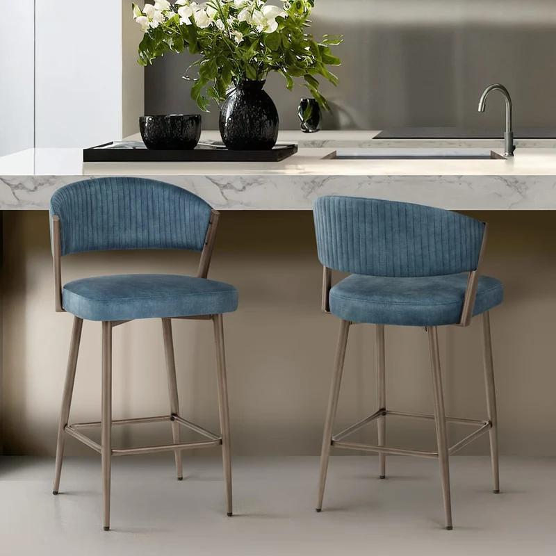 Tabouret velours - Lusso Bleu