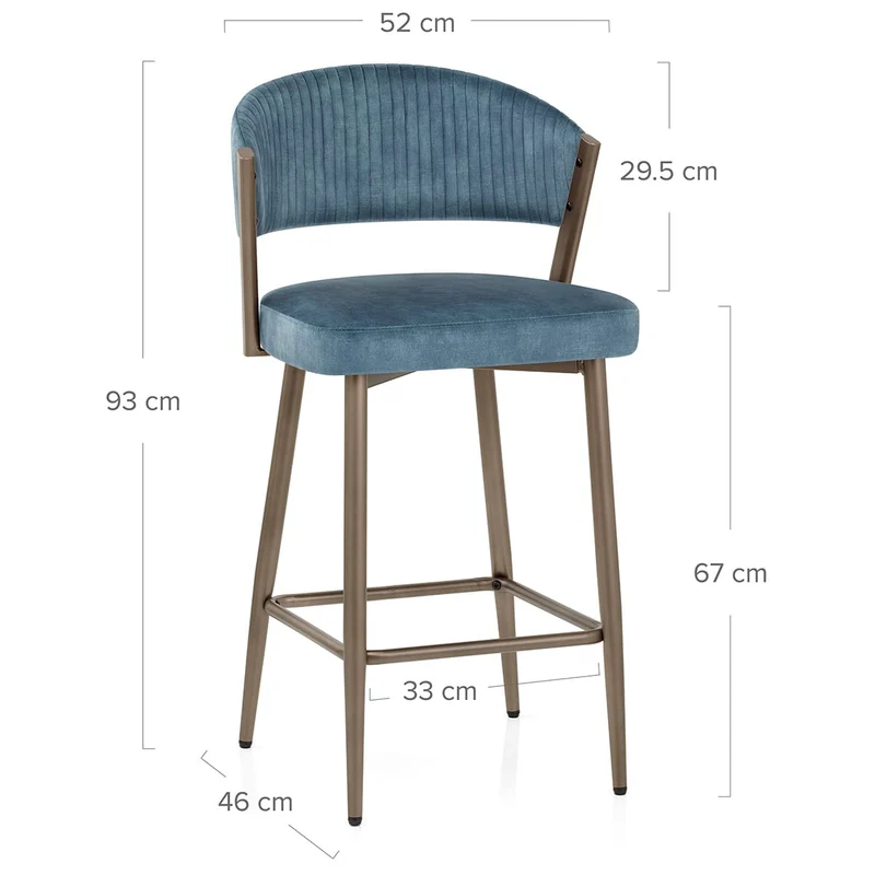 Tabouret velours - Lusso Bleu