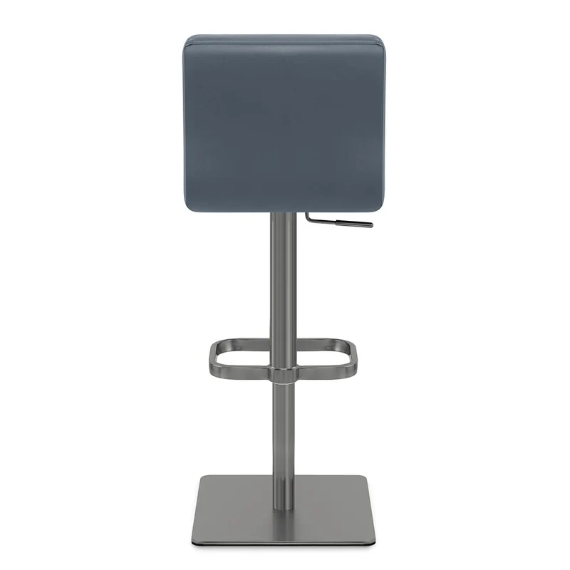 Chaise de Bar Cuir Chrome Brossé Graphite - Lush Bleu