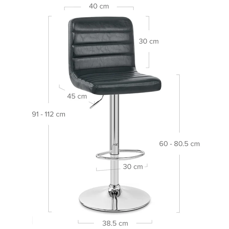 Tabouret de Bar Faux Cuir Antique - Prime Bleu Foncé