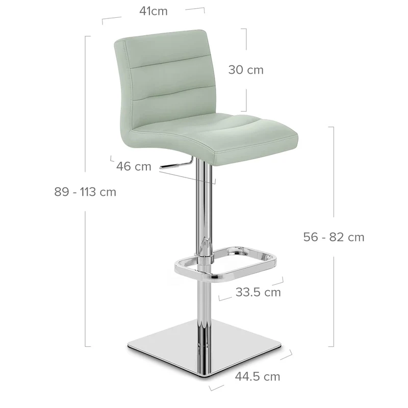 Chaise de Bar Cuir Chrome - Lush Vert