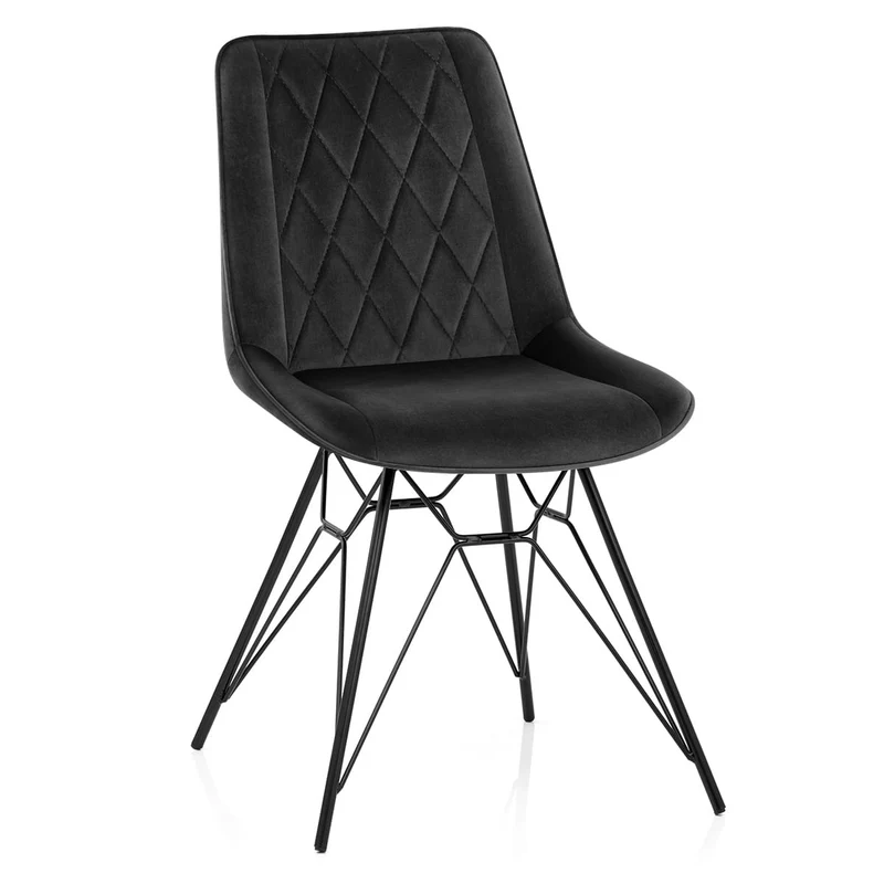 Chaise Velours - Indi Noir