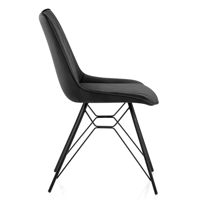 Chaise Velours - Indi Noir