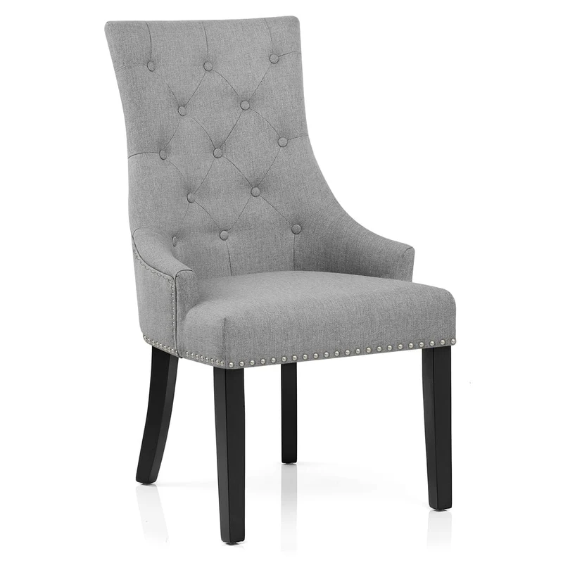 Chaise Bois Tissu - Ascot Gris
