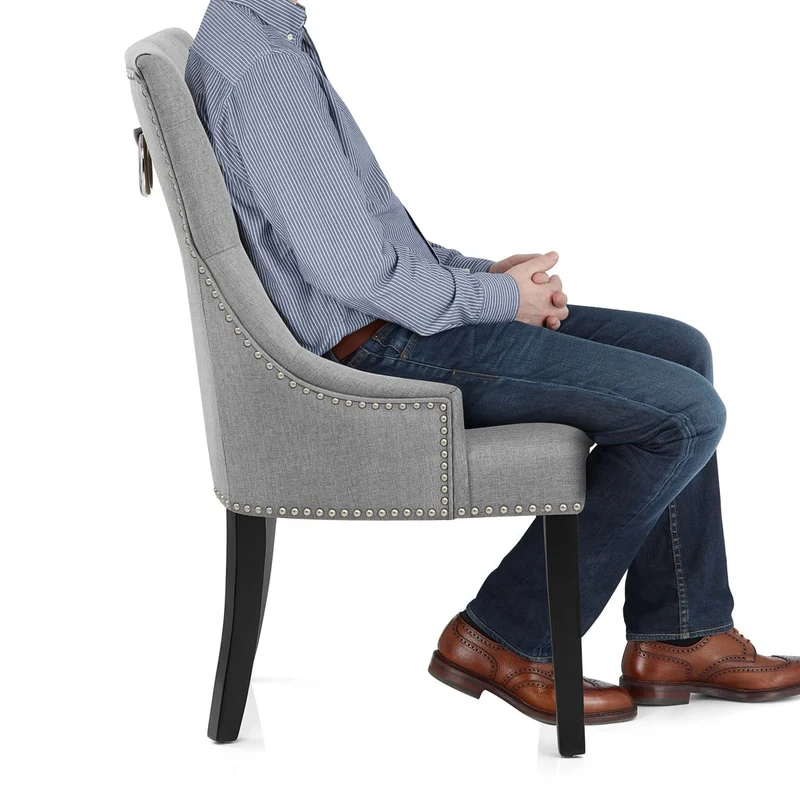 Chaise Bois Tissu - Ascot Gris