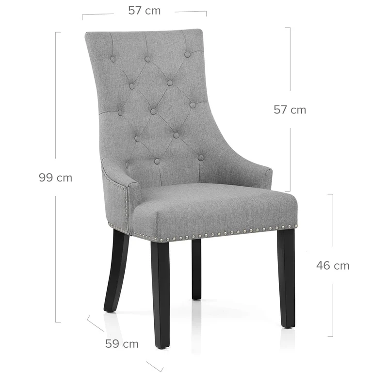 Chaise Bois Tissu - Ascot Gris