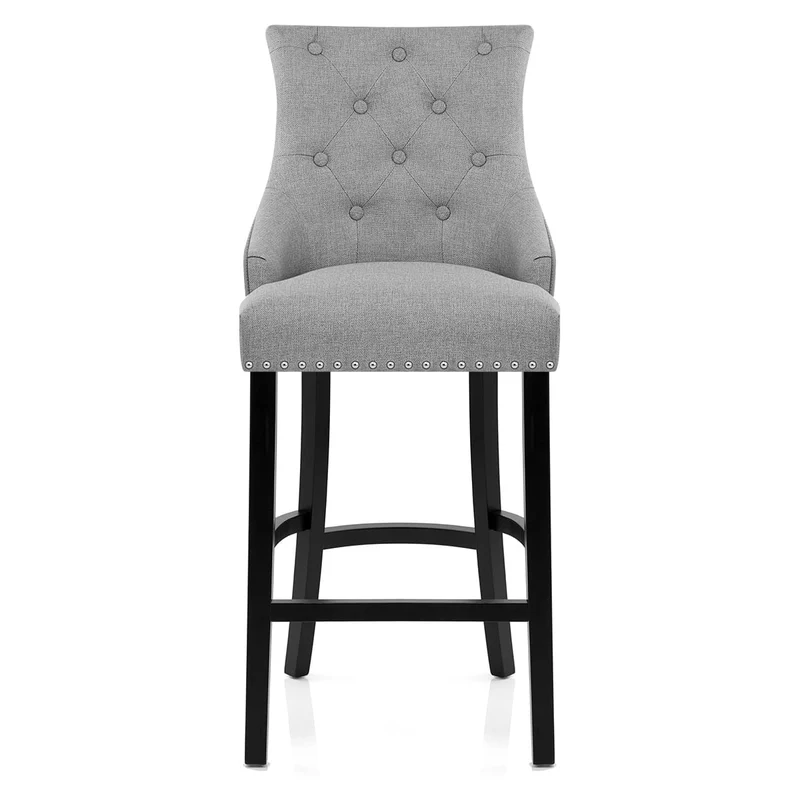 Chaise de Bar Bois Tissu - Ascot Gris