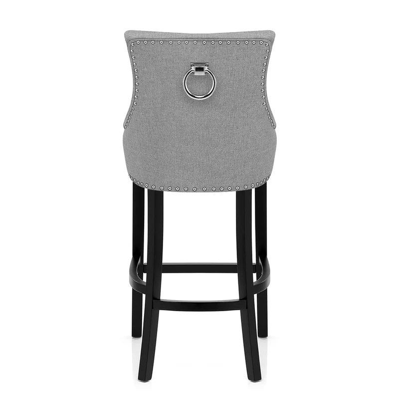Chaise de Bar Bois Tissu - Ascot Gris