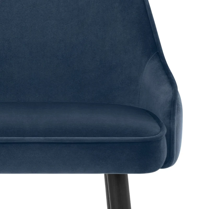 Chaise de Bar Bois Velours - Glam Bleu