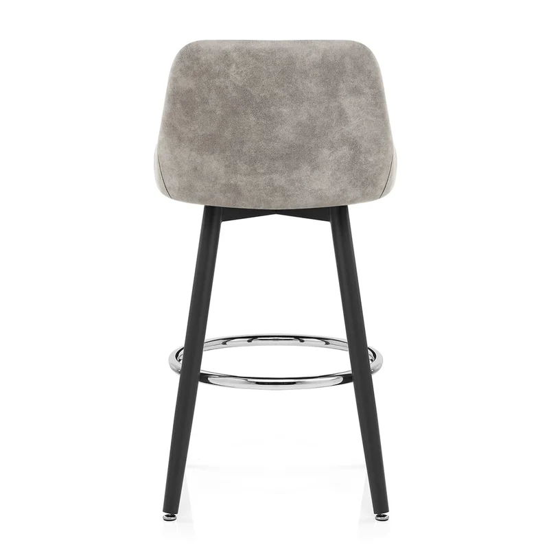 Tabouret de Bar Simili Daim Chrome - Hamilton Gris