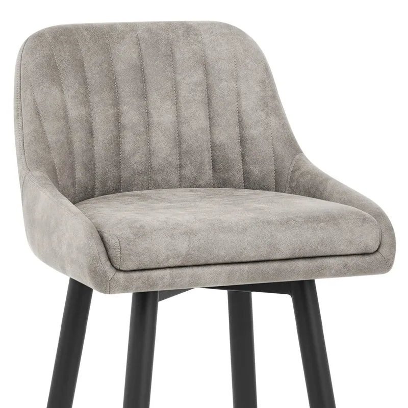 Tabouret de Bar Simili Daim Chrome - Hamilton Gris