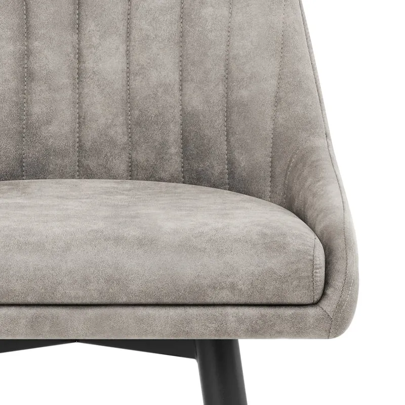 Tabouret de Bar Simili Daim Chrome - Hamilton Gris