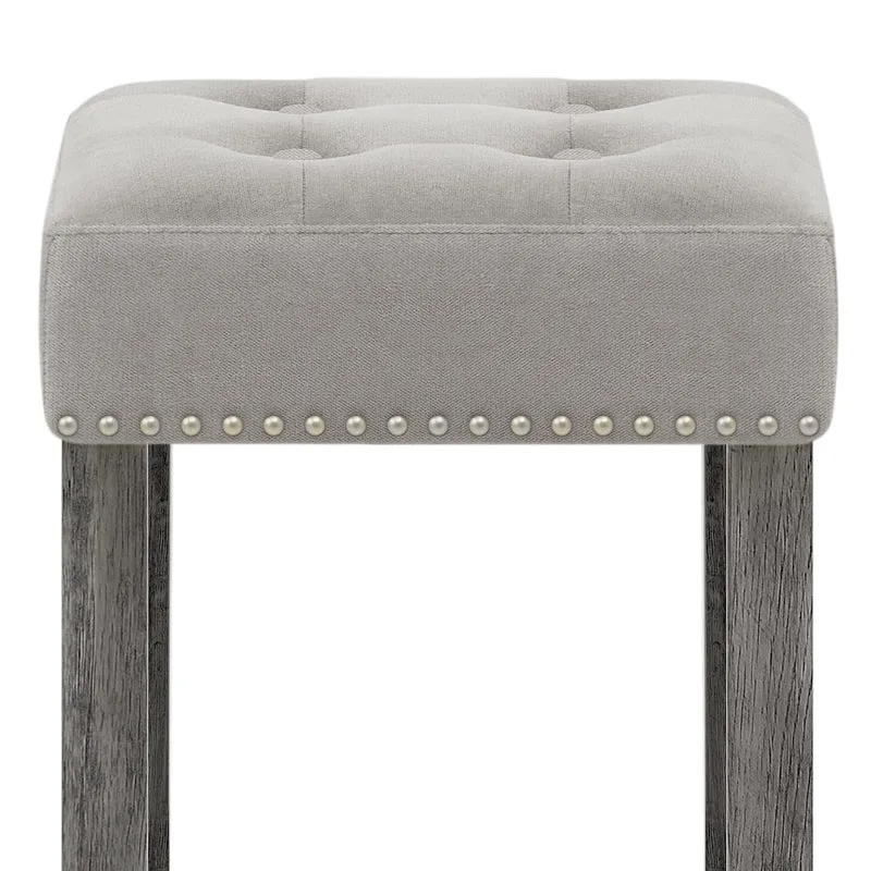 Tabouret Bois Velours - Dove Gris