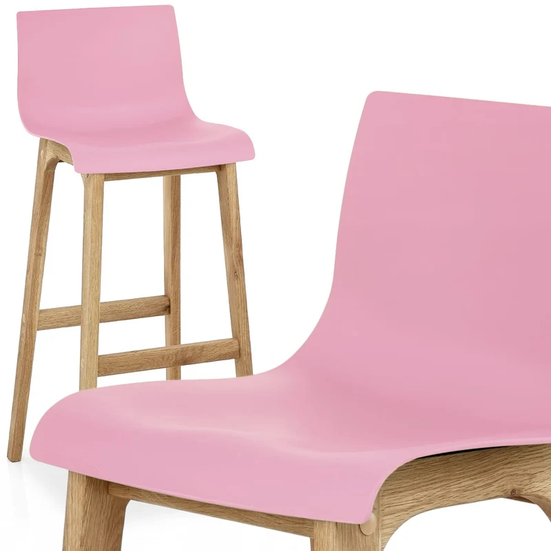 Tabouret de Bar Résine Bois - Drift ABS Rose