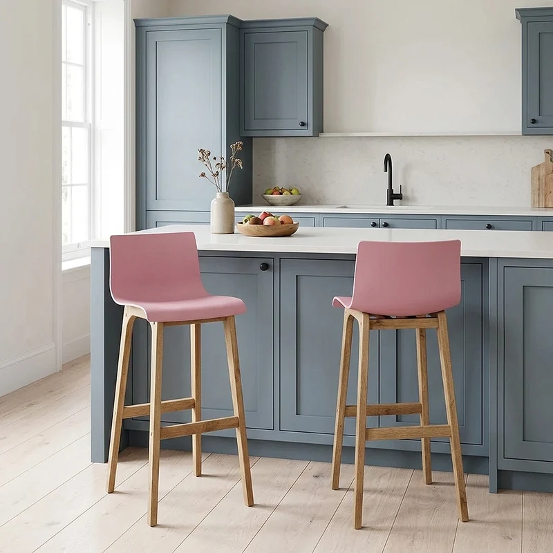 Tabouret de Bar Résine Bois - Drift ABS Rose