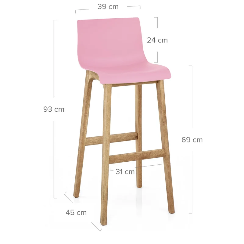 Tabouret de Bar Résine Bois - Drift ABS Rose