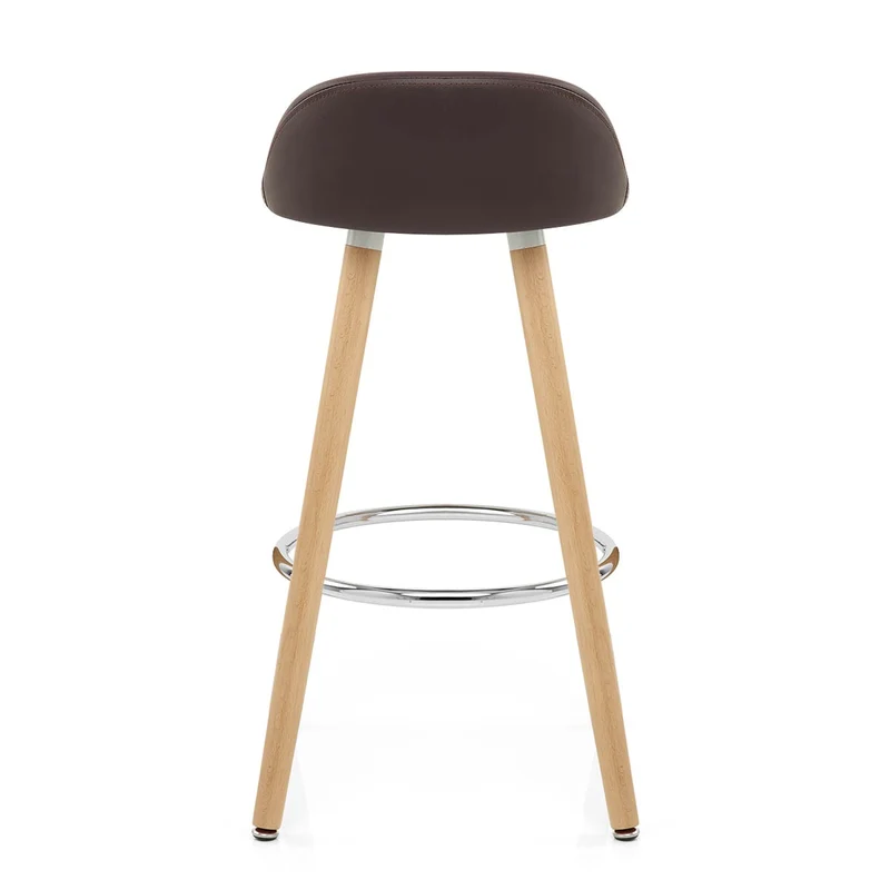 Tabouret de Bar Faux Cuir Bois - Jive Marron