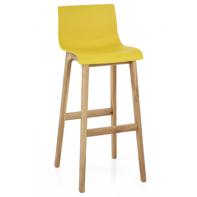 Tabouret de Bar Résine Bois - Drift ABS Jaune
