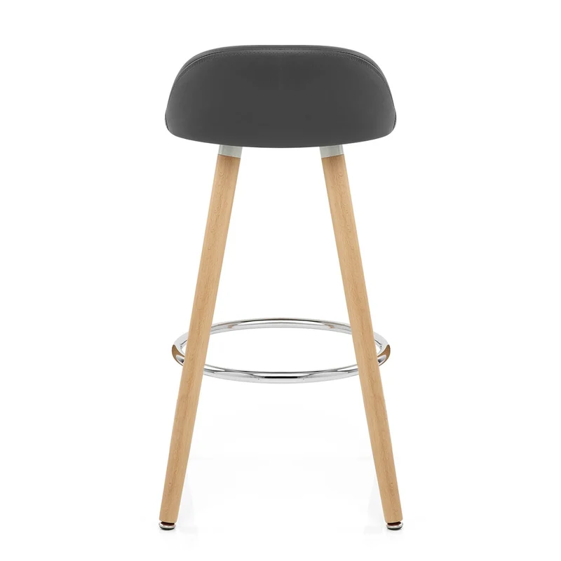 Tabouret de Bar Faux Cuir Bois - Jive Gris