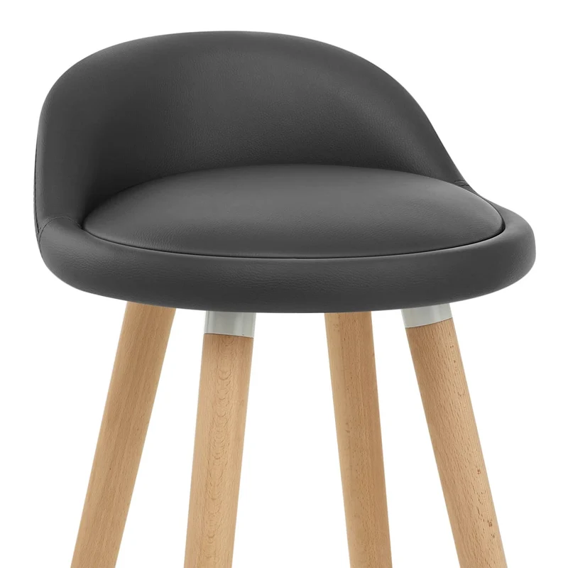 Tabouret de Bar Faux Cuir Bois - Jive Gris