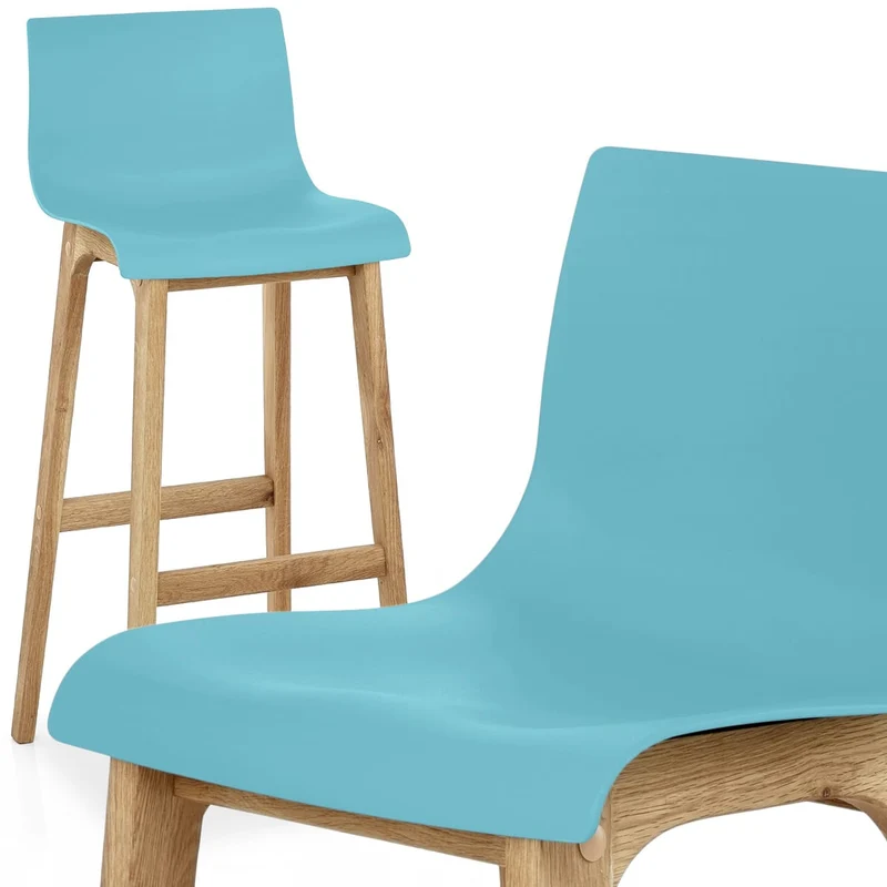 Tabouret de Bar Résine Bois - Drift ABS Bleu