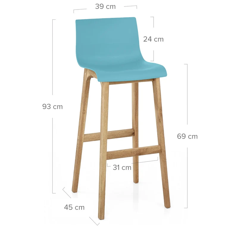 Tabouret de Bar Résine Bois - Drift ABS Bleu