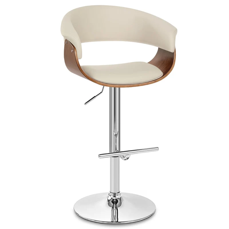 Chaise de Bar Bois Faux Cuir - Grafton Crème