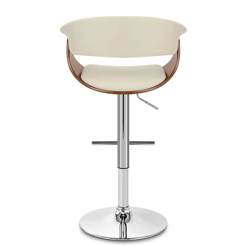 Chaise de Bar Bois Faux Cuir - Grafton Crème