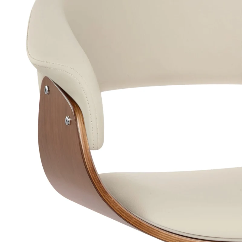 Chaise de Bar Bois Faux Cuir - Grafton Crème