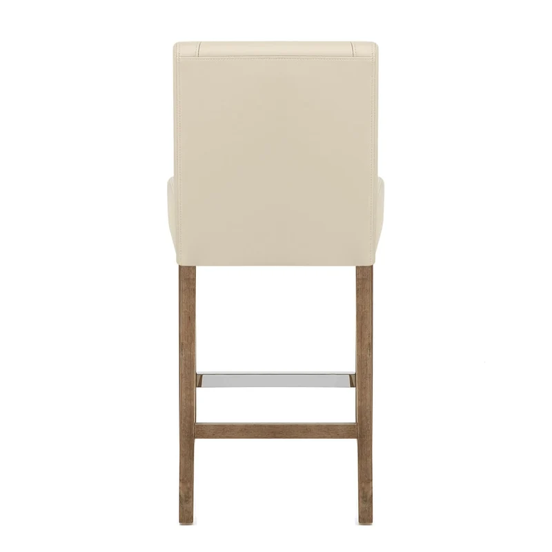 Tabouret de Bar Bois Faux Cuir - Chartwell Crème