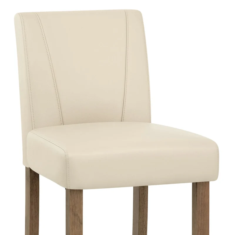 Tabouret de Bar Bois Faux Cuir - Chartwell Crème