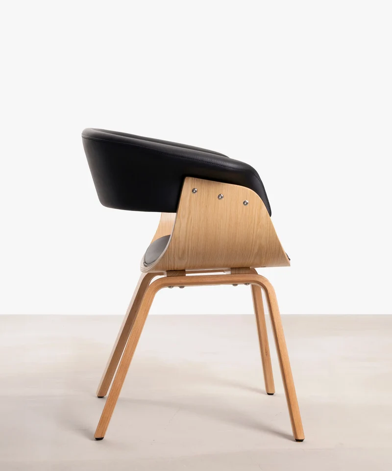 Silla de Comedor en Madera y Polipiel Beckett