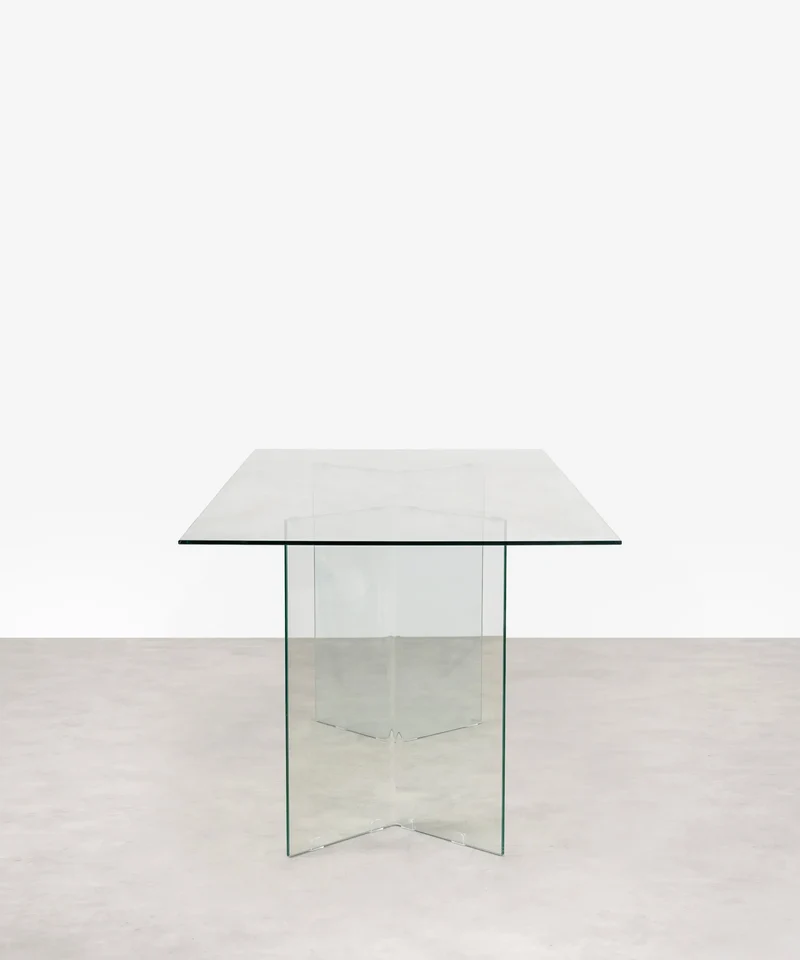 Mesa de Comedor Rectangular en Cristal Templado Nicole (200x90 cm)