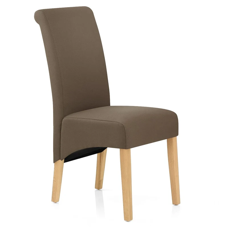 Chaise Chêne Tissu - Carlo Marron