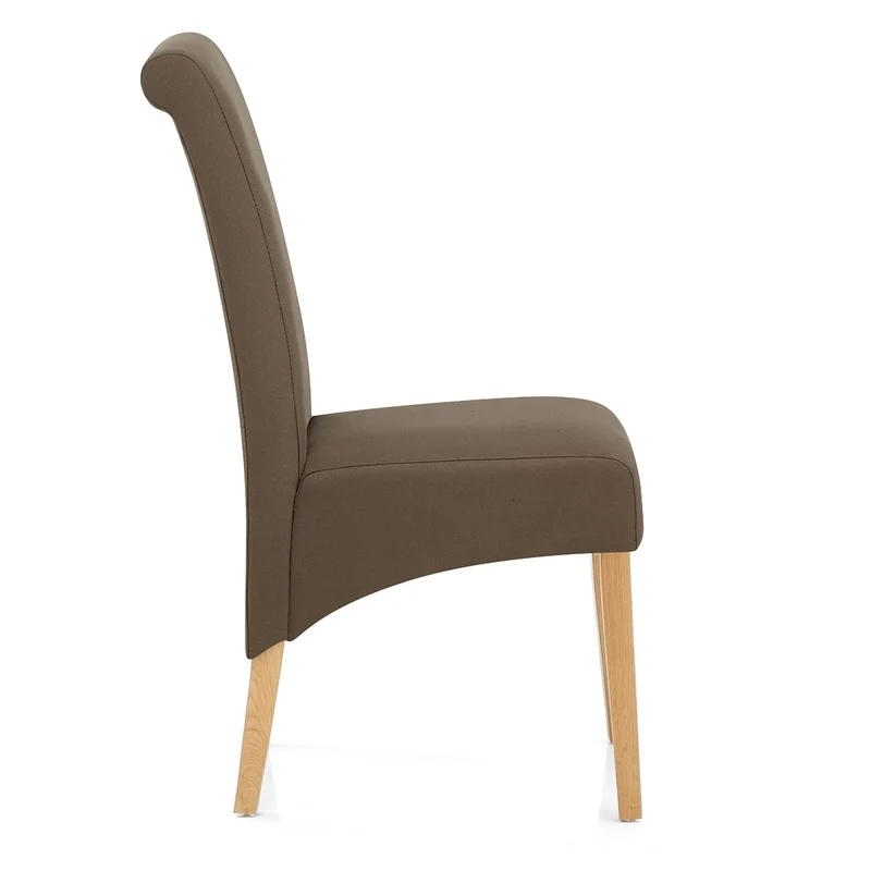 Chaise Chêne Tissu - Carlo Marron
