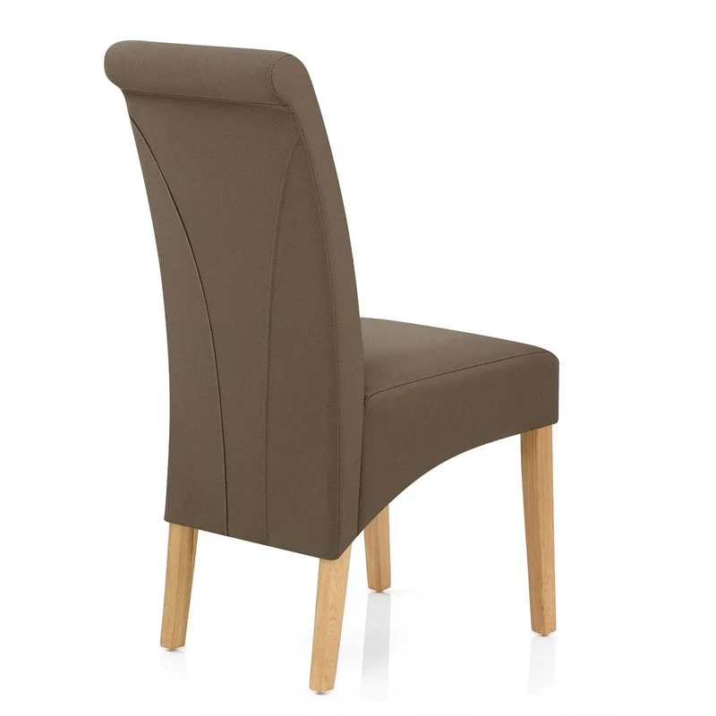 Chaise Chêne Tissu - Carlo Marron