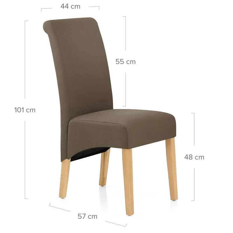 Chaise Chêne Tissu - Carlo Marron