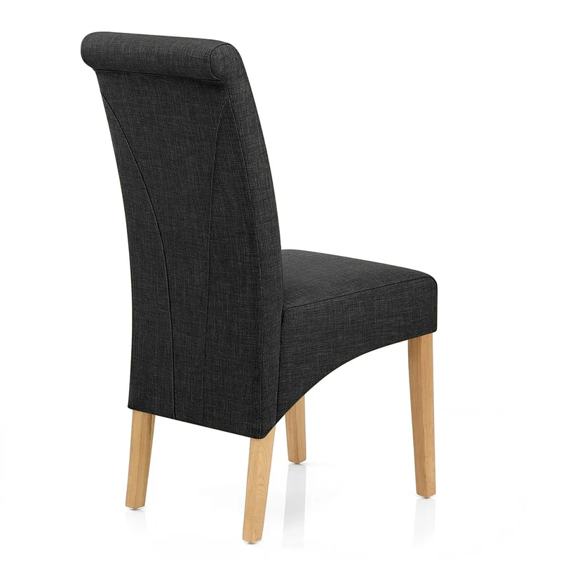 Chaise Chêne Tissu - Carlo Gris Foncé