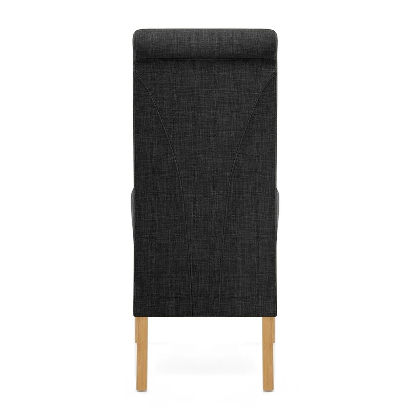 Chaise Chêne Tissu - Carlo Gris Foncé