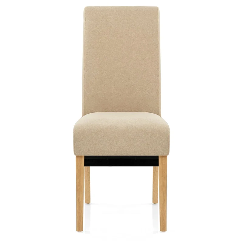 Chaise Chêne Tissu - Carlo Crème