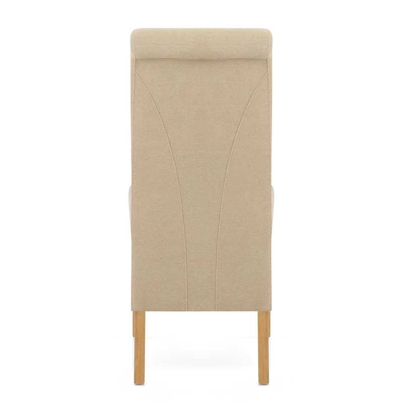 Chaise Chêne Tissu - Carlo Crème