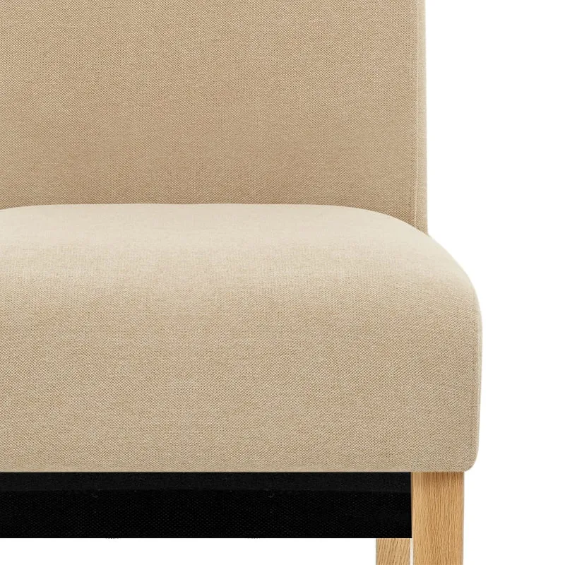 Chaise Chêne Tissu - Carlo Crème