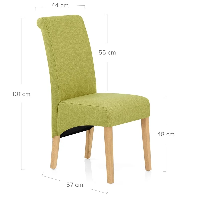 Chaise Chêne Tissu - Carlo Vert