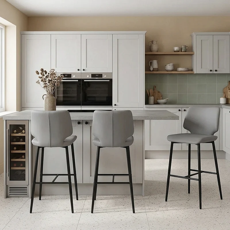 Tabouret de Bar Faux Cuir - Elan Gris
