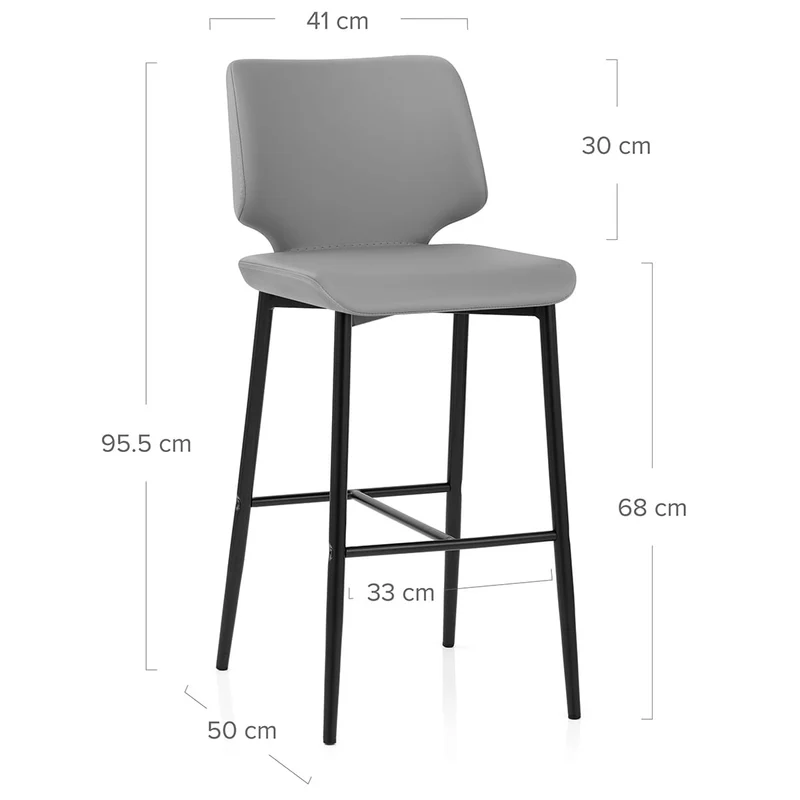 Tabouret de Bar Faux Cuir - Elan Gris